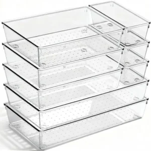 Drawer Organizer, 8 Pack Large Heavy Duty Clear Acrylic Bins