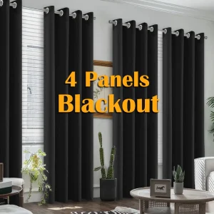 Blackout Curtains, 4PCS, Heat-Insulated, Darkening, Noise Reduction Curtains
