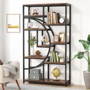 Display, Bookshelf, 5 Tier, Styles: (1)Black, (1)Grey, (6)Brown