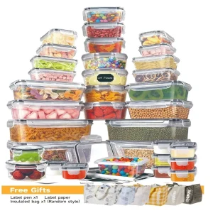 48PCS - 24 BPA-Free Airtight Containers W/Lids & Labels for Kitchen, Pantry & Travel